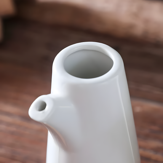 Porcelain Oil Dispenser Set 2 Pcs With Wooden Stand
